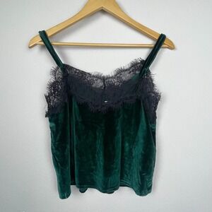 Velvet Lace Camisole‎ S Black Cropped Whimsigoth Fairycore Adjustable